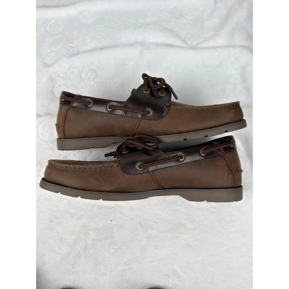 Sperry Casco MM 240 Mens Brown Leather Boat Shoes 2 Eye Size 8 Loafers NWOB